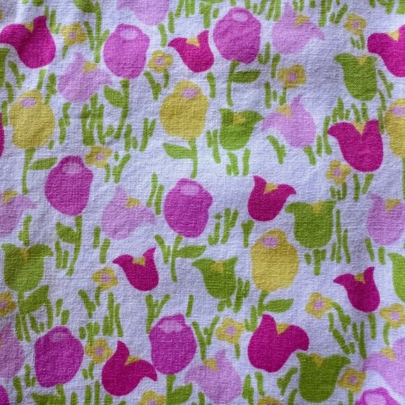 LILLY PULITZER Tulips Dress Girls 7 Scalloped Hem Sleeveless Floral Summer Shift - Picture 7 of 8